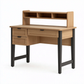 Bureau avec étagère 120 x 60 x 110 cm bois naturel noir rangement moderne