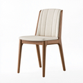 Chaise de salle à manger 48 x 57 x 92 cm bois brun tissu écru style contemporain