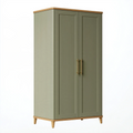 Armoire de rangement 100 x 55 x 190 cm en bois vert olive à 2 portes style classique