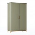 Armoire de rangement 100 x 55 x 190 cm en bois vert sauge à 2 portes style contemporain