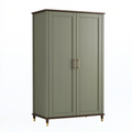 Armoire 100 x 55 x 190 cm en bois vert kaki de rangement style classique