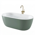 Baignoire îlot 170 x 75 x 58 cm en acrylique vert sauge et blanc style contemporain