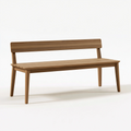 Banc 120 x 40 x 80 cm en bois marron style scandinave avec dossier