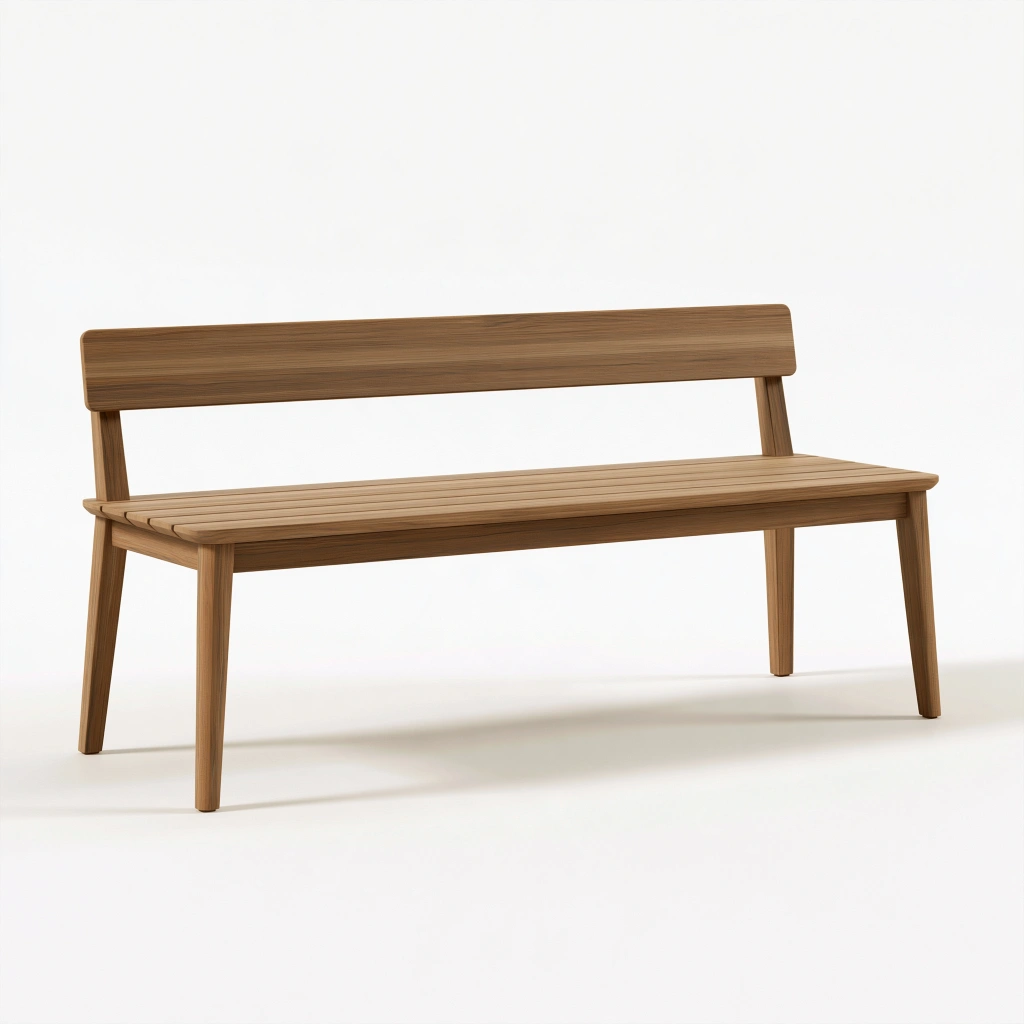 Banc 120 x 40 x 80 cm en bois marron style scandinave avec dossier