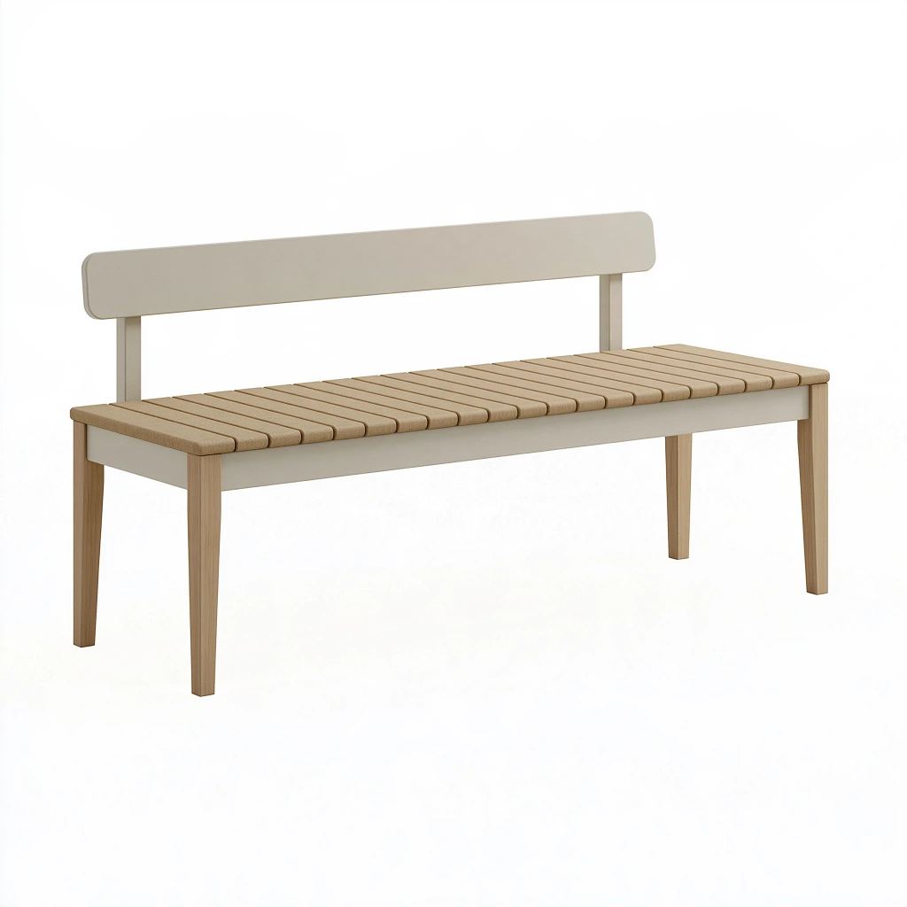 Banc 140 x 40 x 80 cm en bois beige pour entrée style scandinave
